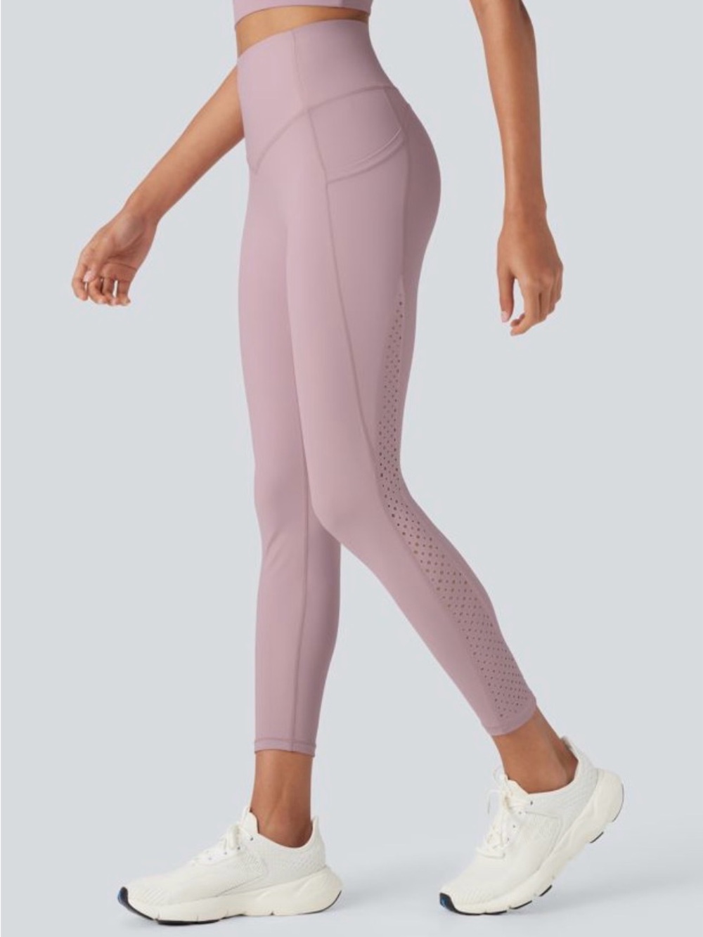 Halara High Waisted 7/8 Leggings with Pockets Dusty Pink Mauve New Size XSmall